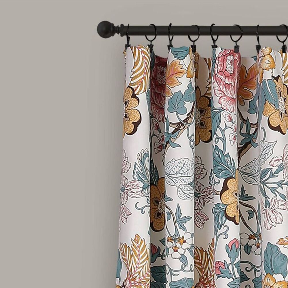 Lush Decor - 95"x52" Sydney Light Filtering Window Curtain Pane Blue/Yellow - Picture 2 of 4